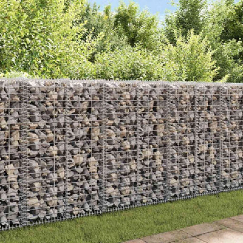 Image of Vidaxl Gabion Wall With Covers Galvanised Steel 20X20X100 Cm