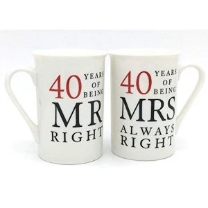 Image of Amore By Juliana Mr & Mrs Mug Set - 40 Years