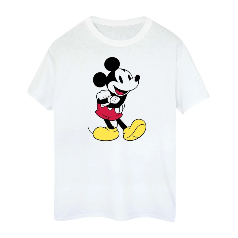 Image of Disney Men Classic Mickey Mouse Cotton T-Shirt in White Size: Small White S Male 5063377445275