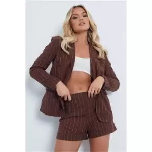 Image of I Saw It First Ultimate Oversized Pinstripe Blazer Co-Ord - Brown