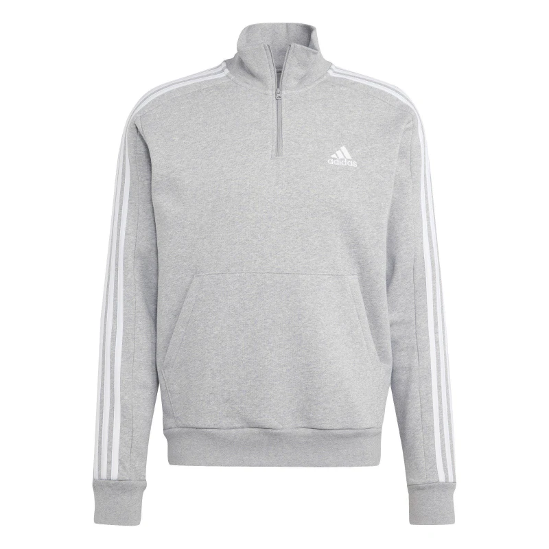 Image of adidas 3 Stripe Zip Top Mens - Grey Grey S