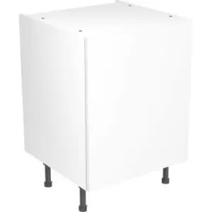 Image of Kitchen Kit Flatpack Slab Kitchen Cabinet Base Unit Super Gloss 600mm in White MFC