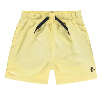 Image of Original Penguin Embroidered Logo Swim Shorts - Pineapple Slice