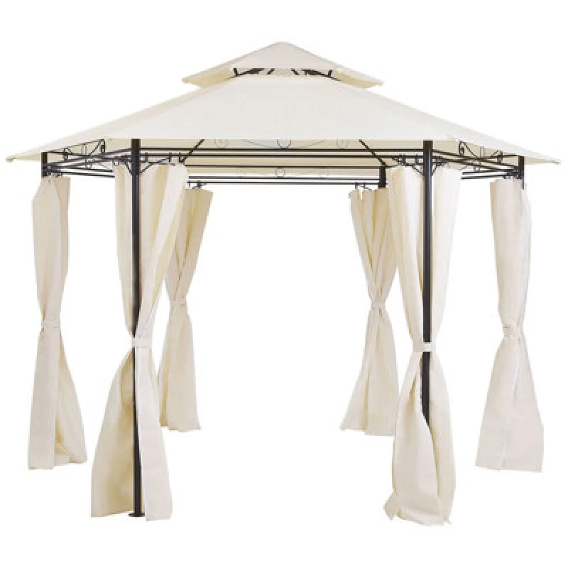 Image of Beliani Gazebo Portel Metal 350 Cm 350 Cm Beige