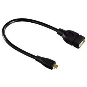 Image of Hama USB 2.0 OTG Adapter cable micro plug - A socket, black, 0.15 m