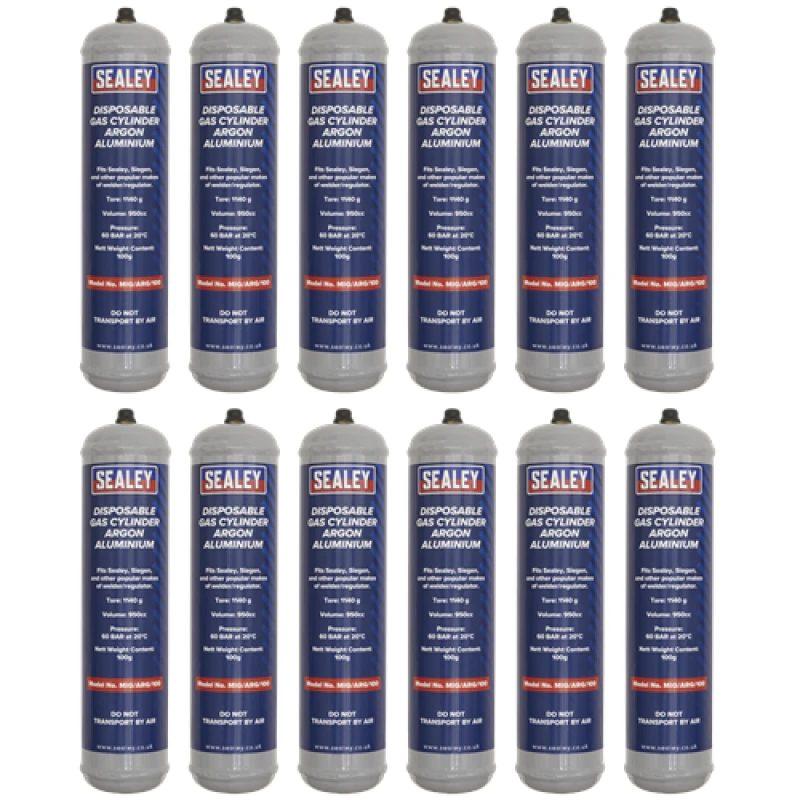 Image of Sealey Gas Cylinder Disposable Argon 100g - Box of 12