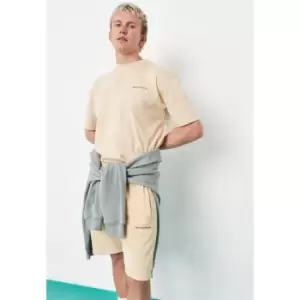 Image of Mennace Badge Oversized T Shirt - Yellow