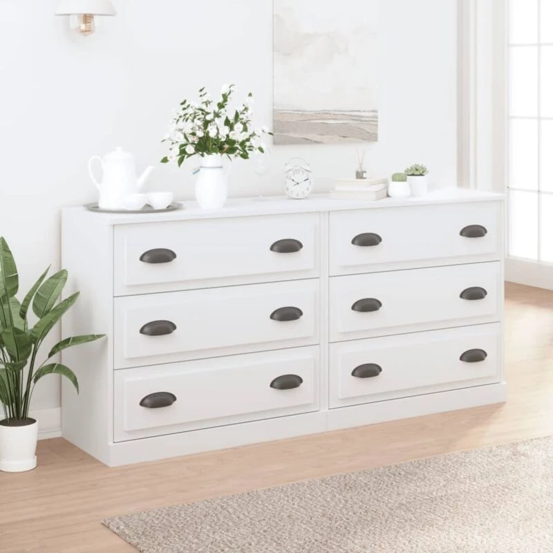 Image of VIDAXL Sideboards 2 pcs White Engineered Wood Vidaxl 8720845821685