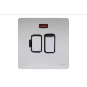 Image of Schneider USFP 13A Switched Fused Spur & Neon Black Insert Polished Chrome - GU5411BPC