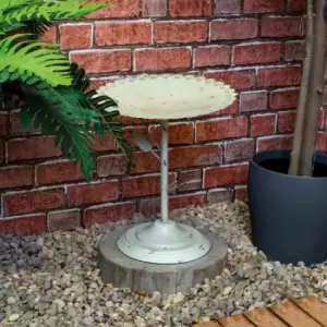 Image of St Helens Metal Bird Bath Feeder White