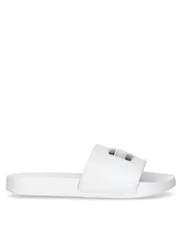 Image of Tommy Hilfiger Kids Flag Pool Sliders - White, Size 4 Older