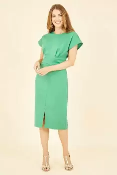 Image of Green Scuba Kimono Sleeve Fitted Dress