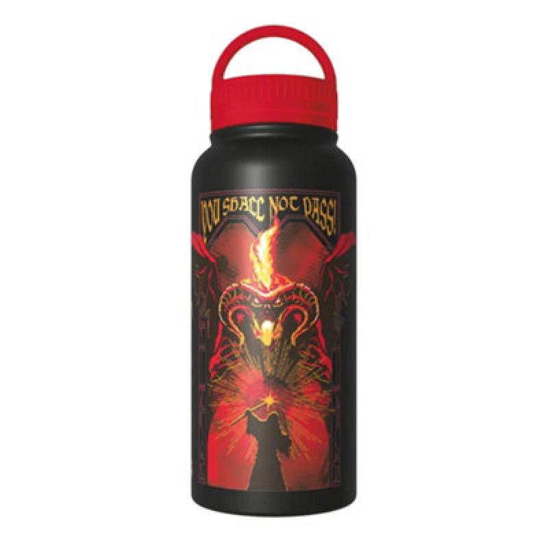 Image of Lord of the Rings Lord of the Rings Rage Of The Balrog Metal 1000ml Flask in Black One Size Unisex 5063652121269