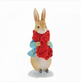 Image of Peter Rabbit in a Festive Scarf Figurine