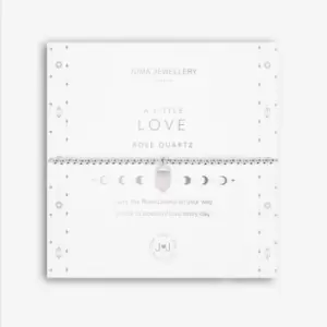 Image of Affirmation Crystal A Little Love Rose Quartz Silver Stretch Bracelet 5258