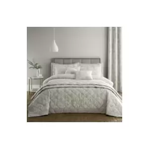 Image of Classic Damask Jacquard Duvet Cover Set Bedding Natural - Double - Natural - Catherine Lansfield