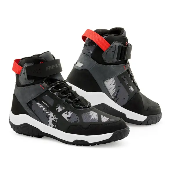 Image of REV'IT! Shoes Descent H2O Black Red Size 40