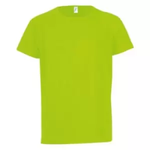 Image of SOLS Childrens/Kids Sporty Unisex Short Sleeve T-Shirt (6yrs) (Neon Green)