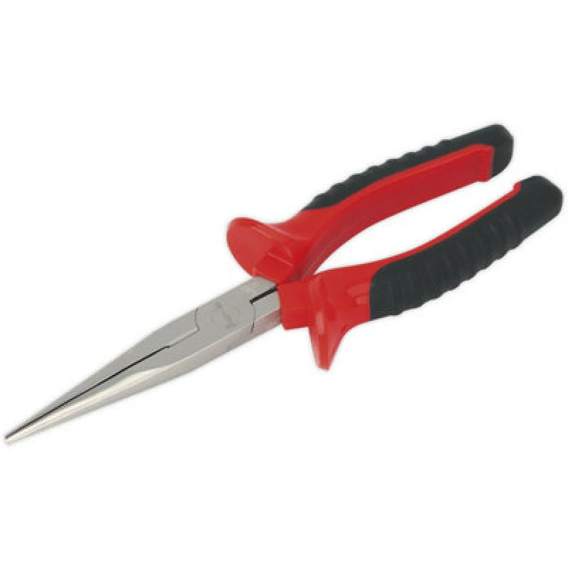 Image of Loops 215mm Long Nose Pliers - Serrated Jaws - Drop Forged Steel - Hardened Cutters Metallics