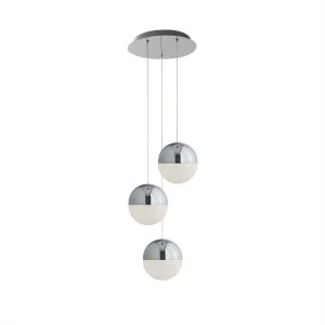 Image of Integrated LED 3 Light Cluster Pendant Chrome