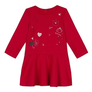 Image of 3 Pommes 3R30112-392 Girls Childrens dress in Red - Sizes 12 / 18 months,3 / 6 months,18 mois / 2 ans