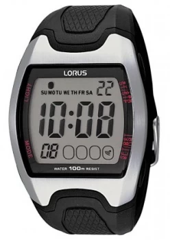 Image of Lorus Mens Black Resin Strap Watch
