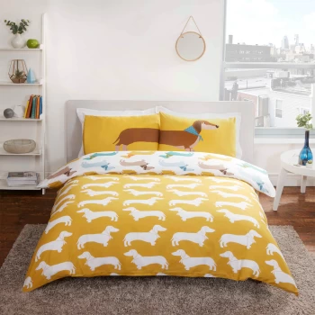 Image of Sausage Dog Duvet Cover Set - Multi - Double