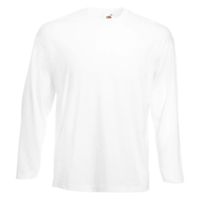 Image of Fruit Of The Loom Value Long-Sleeved T-Shirt White male