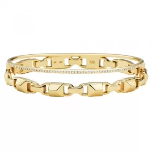 Image of Michael Kors Mercer Link 14ct Gold Plated Double Row Bangle...