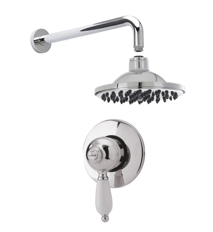Image of Balterley Traditional Concealed Manual Valve with Head Arm Shower Set White White