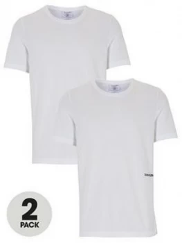 Image of Calvin Klein 2 Pack Of Statement 1981 Slim Fit T-Shirts - White