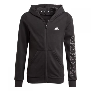 Image of adidas Essentials Full-Zip Hoodie Kids - Black / White