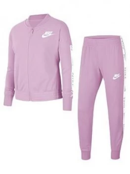 Image of Nike Older Girls Tricot Tracksuit - Pink/White