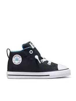 Image of Converse Chuck Taylor All Star Street Easy On Toddler Mid Top Trainers, Black/Blue, Size 7