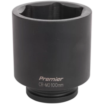 Image of Sealey 1" Drive Deep Hexagon Impact Socket Metric 1" 100mm