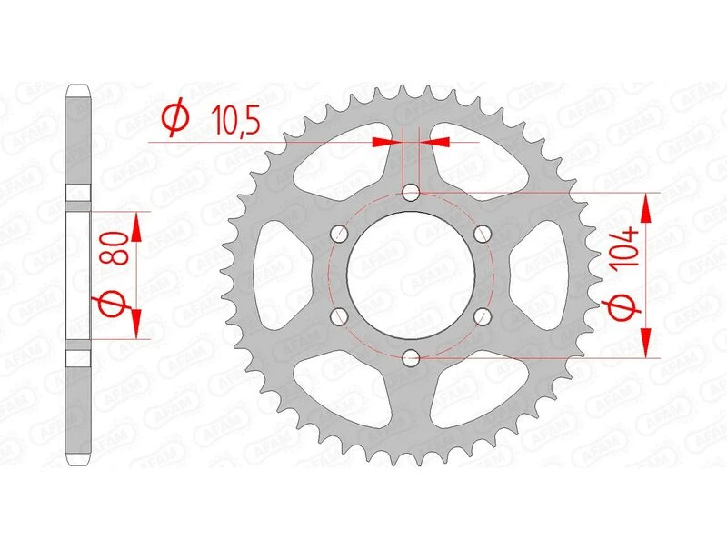 Image of AFAM Steel Standard Rear Sprocket 16606 - 520