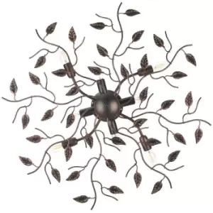 Image of Onli Cernecchio 8 Light Multi Arm Semi Flush Ceiling Lamp, Bronze