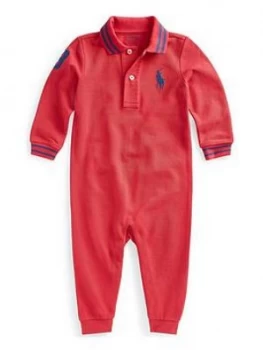 Image of Ralph Lauren Baby Boys Big Pony All In One, Red, Size 12 Months