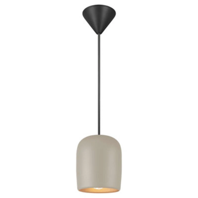 Image of Nordlux Notti Metal Pendant Light Hand Blown Glass Grey,mains
