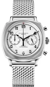 Image of Duckworth Prestex Watch Bolton Chronograph White Steel Mesh