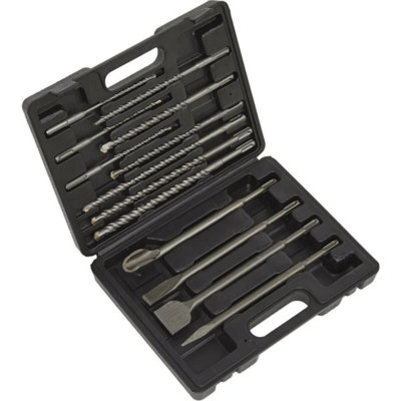 Image of Loops 13 Piece SDS Plus Drill Bit & Chisel Set - Impact Breaker Steels - Storage Case Metallics