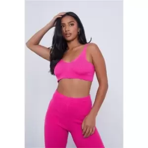 Image of I Saw It First Hot Pink Petite Fine Knit High Waisted Side Split Leggings - Pink