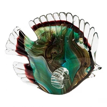 Image of Objets d'art Glass Figurine - Green Fish