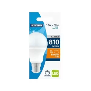 Image of Status International GLS LED 10W Pearl Warm White Bayonet Cap Dimmable Box