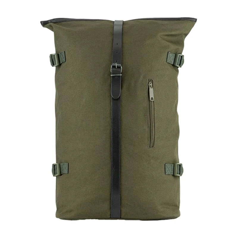 Image of Jack Pyke Mens Leather Detailing Fold Up Rucksack in Green Green Male