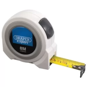 Image of Draper Expert Autolock Measuring Tape, 8m/26ft x 25mm, White