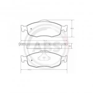 Image of Front Brake Pad Set A.B.S. 36809