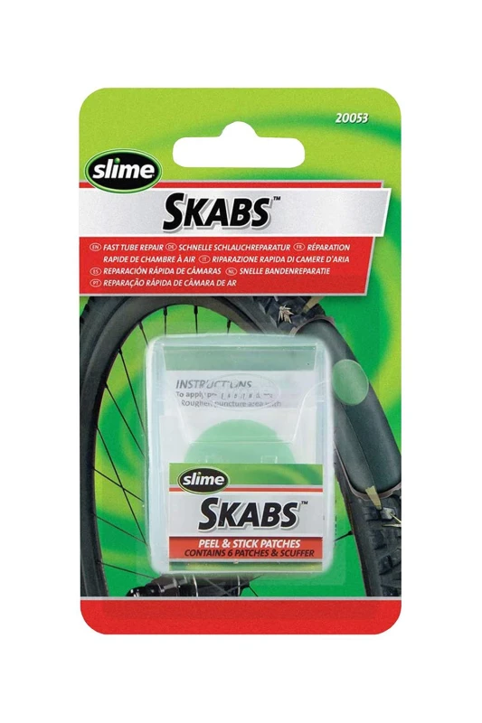 Image of Slime Bike Tube 'Repair Patch Kits' Skabs, 6 Total Patches & Metal Scuffers Green