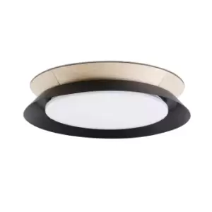 Image of Tender LED Flush Ceiling Lamp Black 24W 3000K