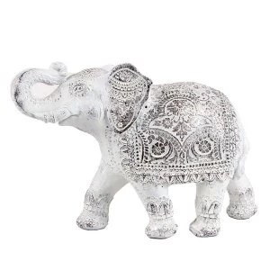 Image of Brushed White Medium Thai Elephant Figurine